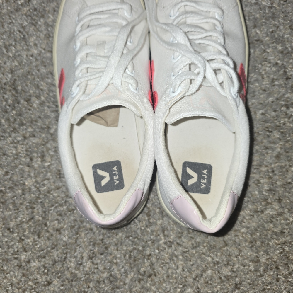 Veja Women's Canvas Esplar SE Low Sneakers In White Rose Size 7 - Picture 6 of 9
